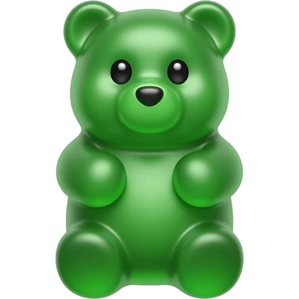 hyper gummy bear emoji full body green emoji