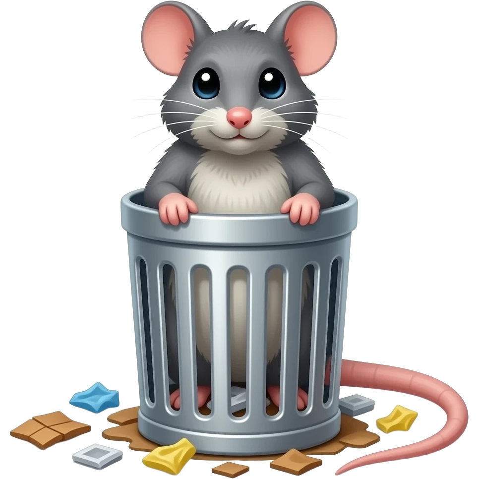 rat sale poubelle emoji