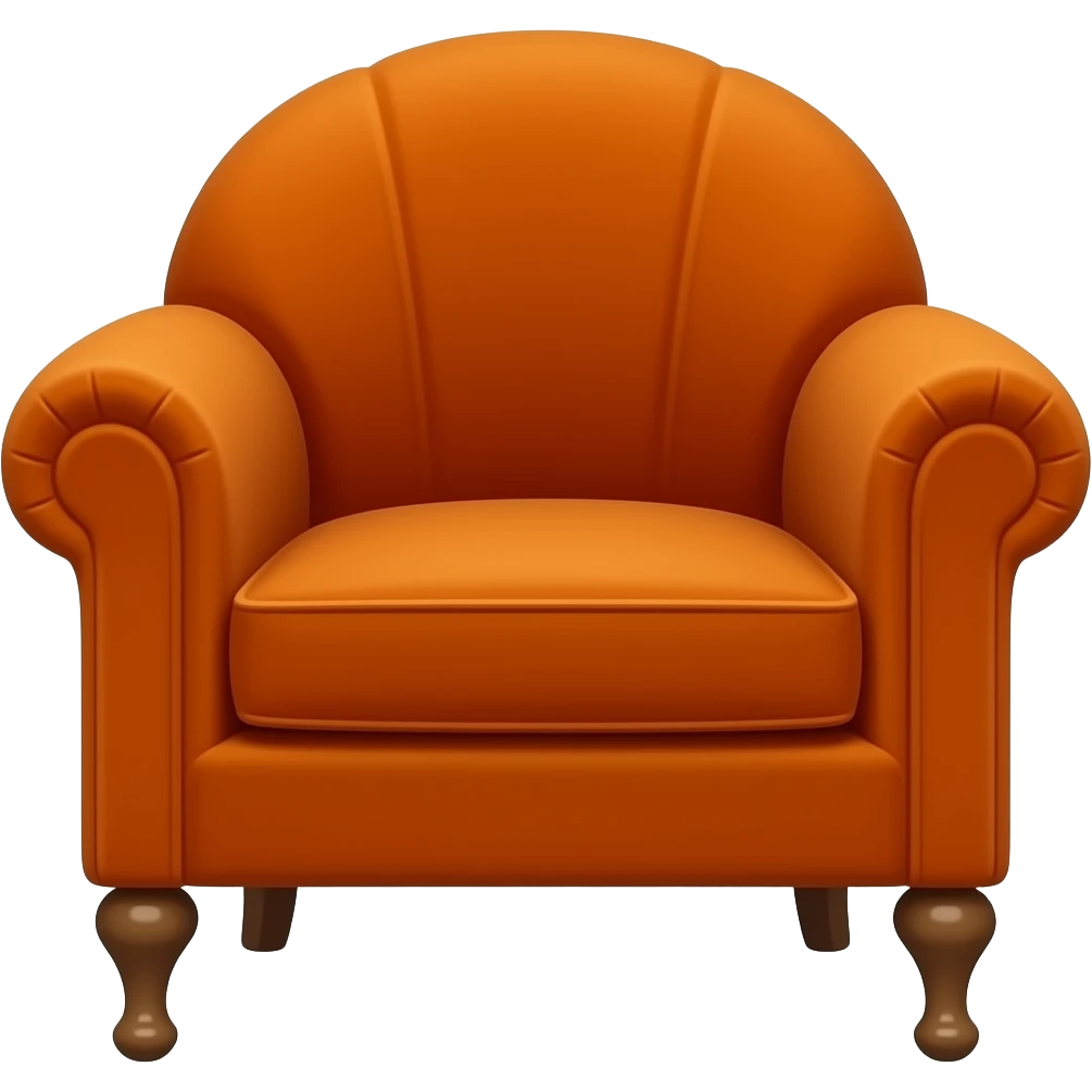 orange velvet round armchair emoji