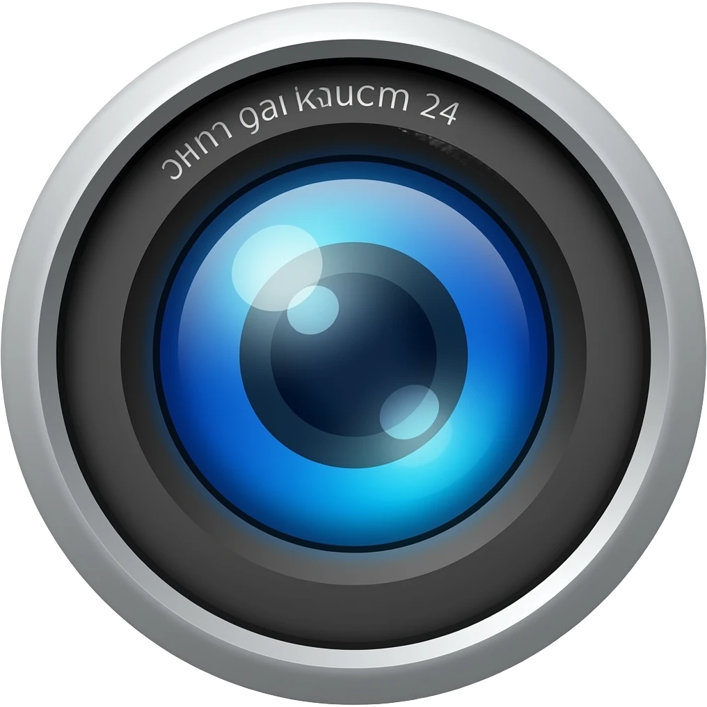 Blue circle camera lens  emoji