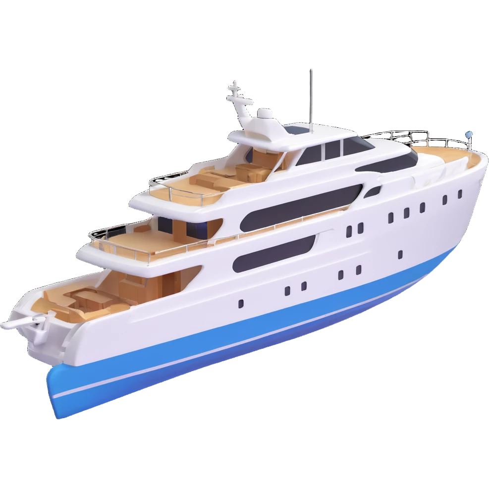 make a 70ft motor yacht facing to the right  emoji