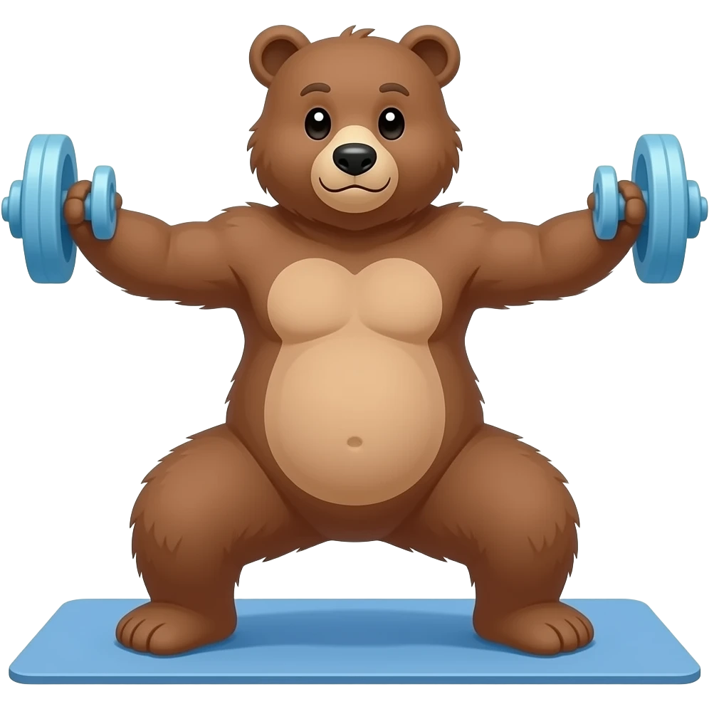 bear exercise naked emoji