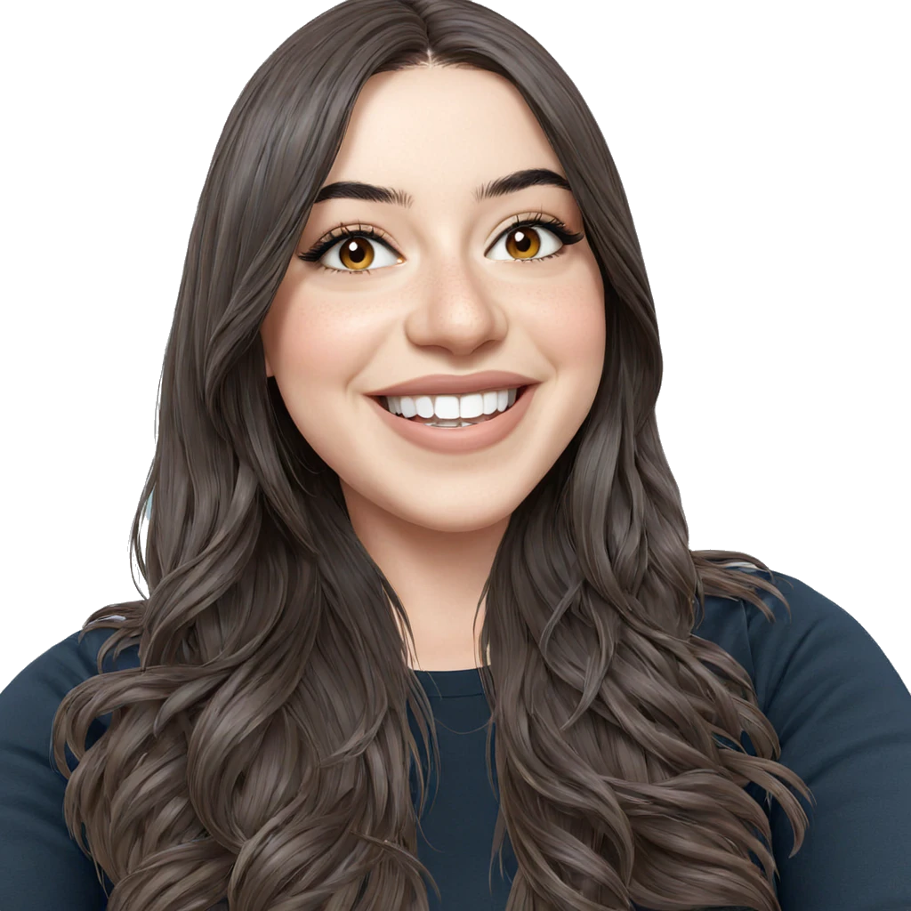 smiling girl with brown hair emoji