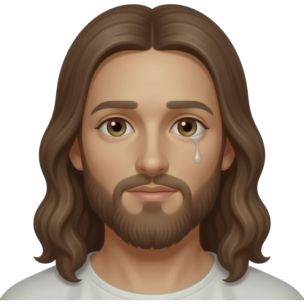 Jesus with a tear in his eye emoji