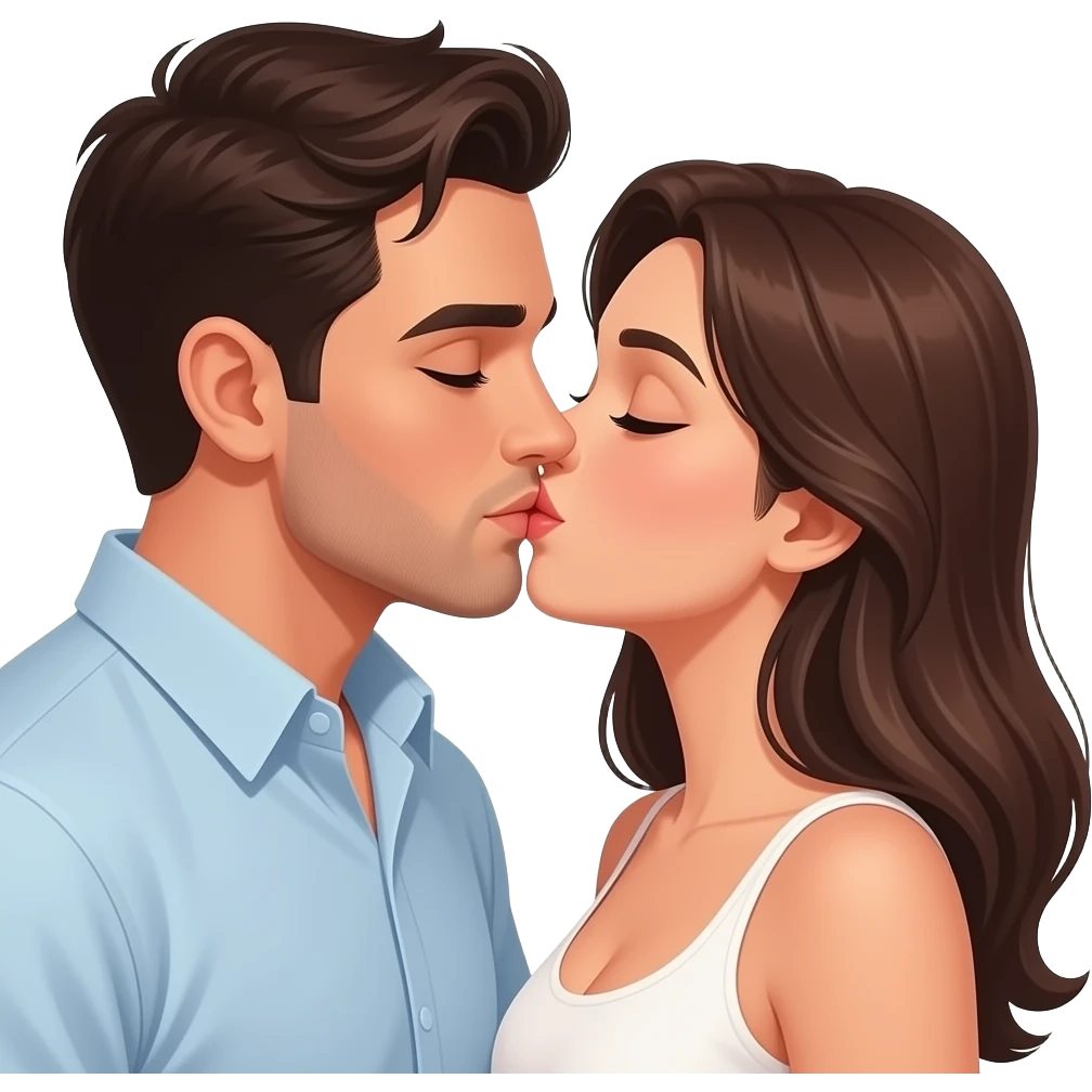 Sexy male and female kissing emoji emoji