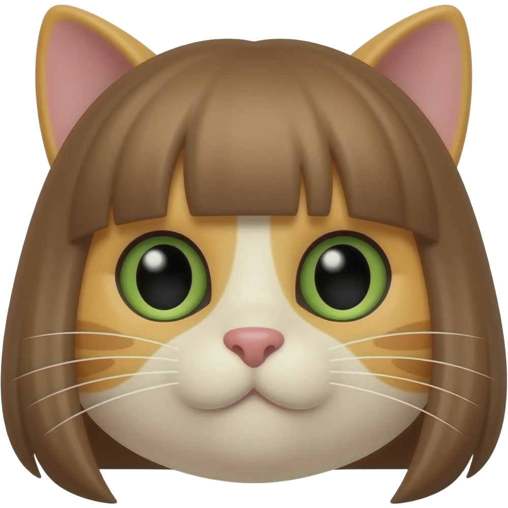 cat with straight bangs emoji