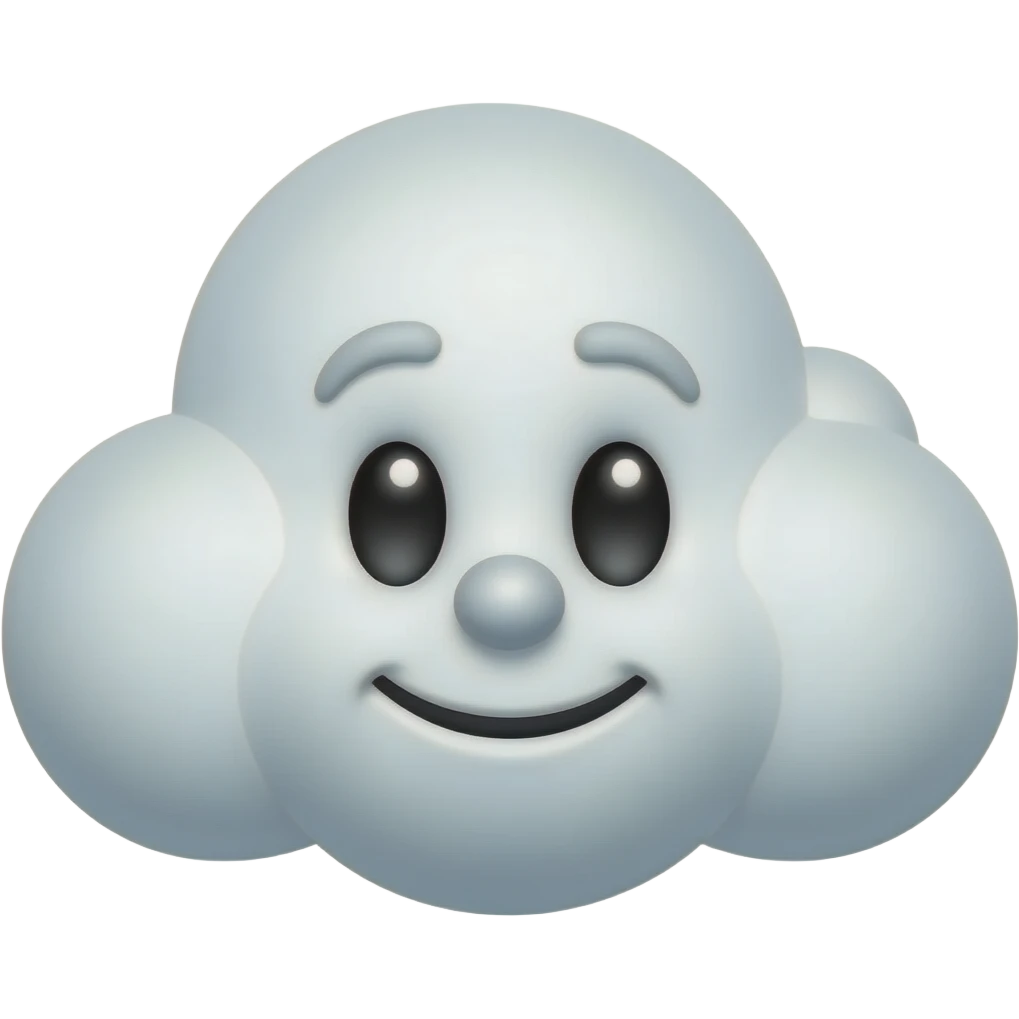 눈코입 있는 구름 emoji
