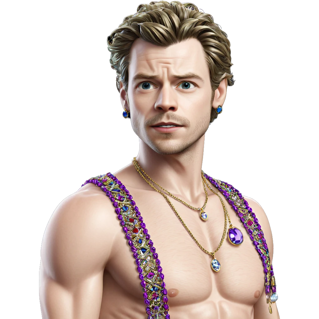 realistic male portrait with jewelry emoji