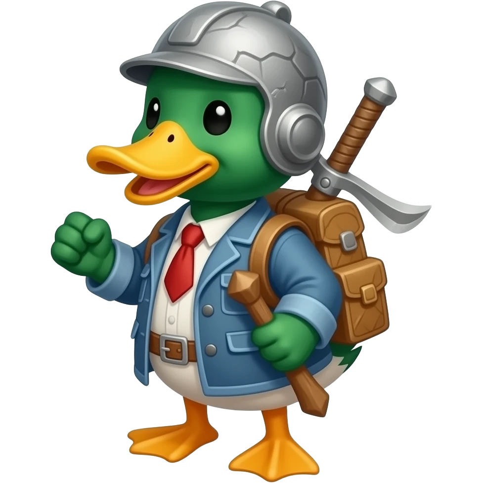 Duck on a side quest adventure emoji
