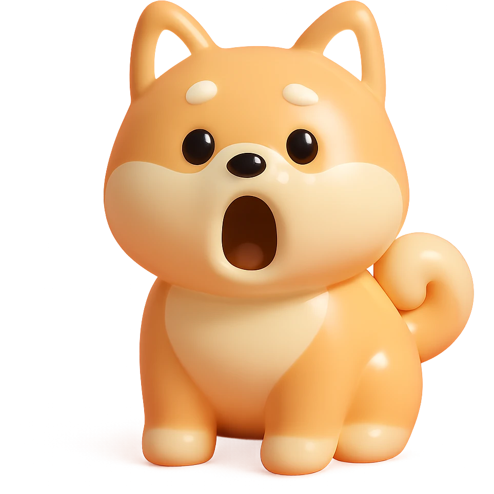 shiba inu, surprised emoji