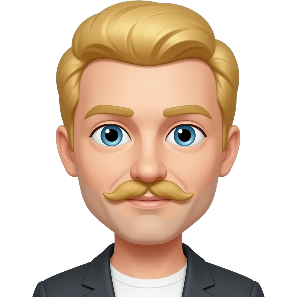 Danseur blond  with a moustache emoji