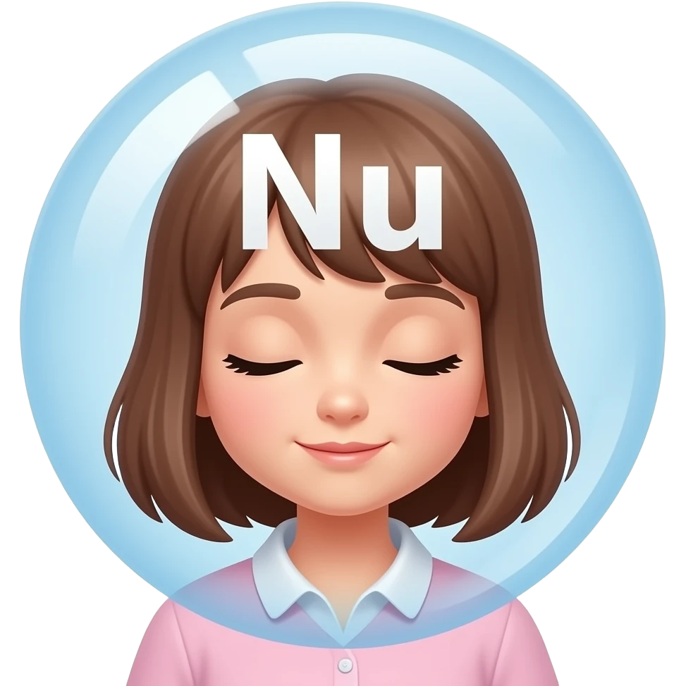 girl sleeping and around her head is going "Nu" emoji