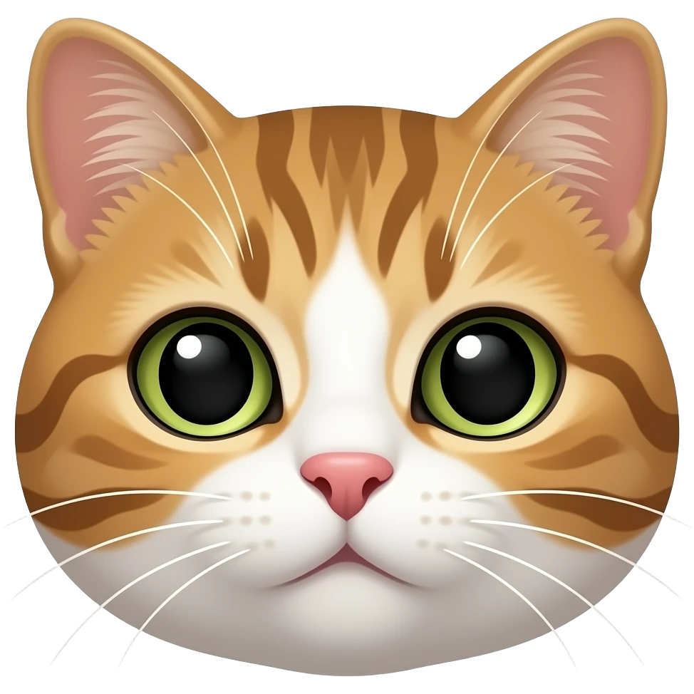 a cat with eyes that are both looking directly at it’s nose emoji