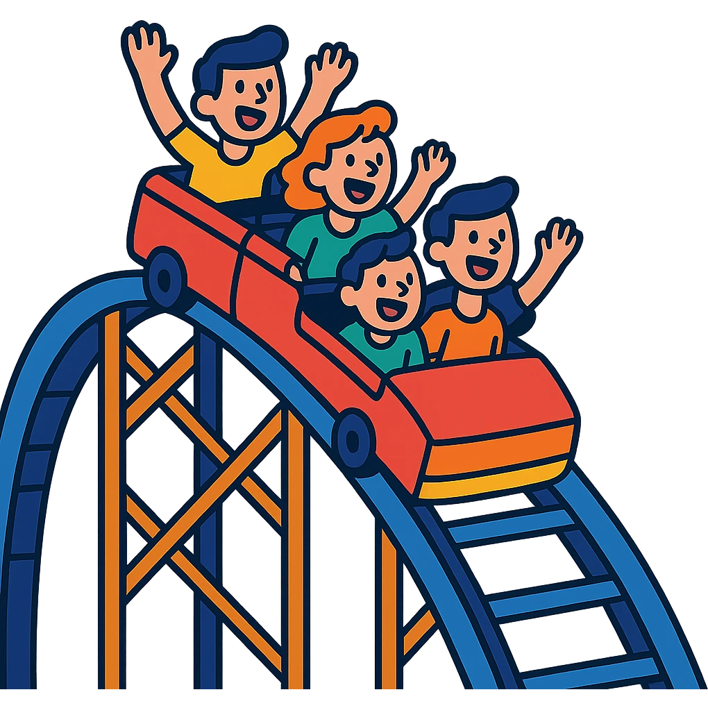 montaña rusa, vibrant toon style emoji