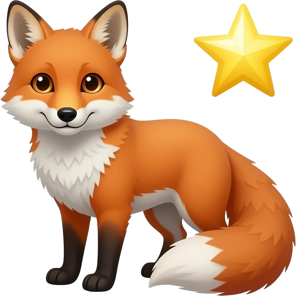 Una estrella con un zorro  que el zorro se vea mas imponente emoji