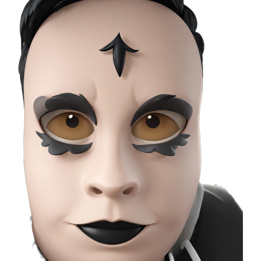 smiling boy with black lips emoji