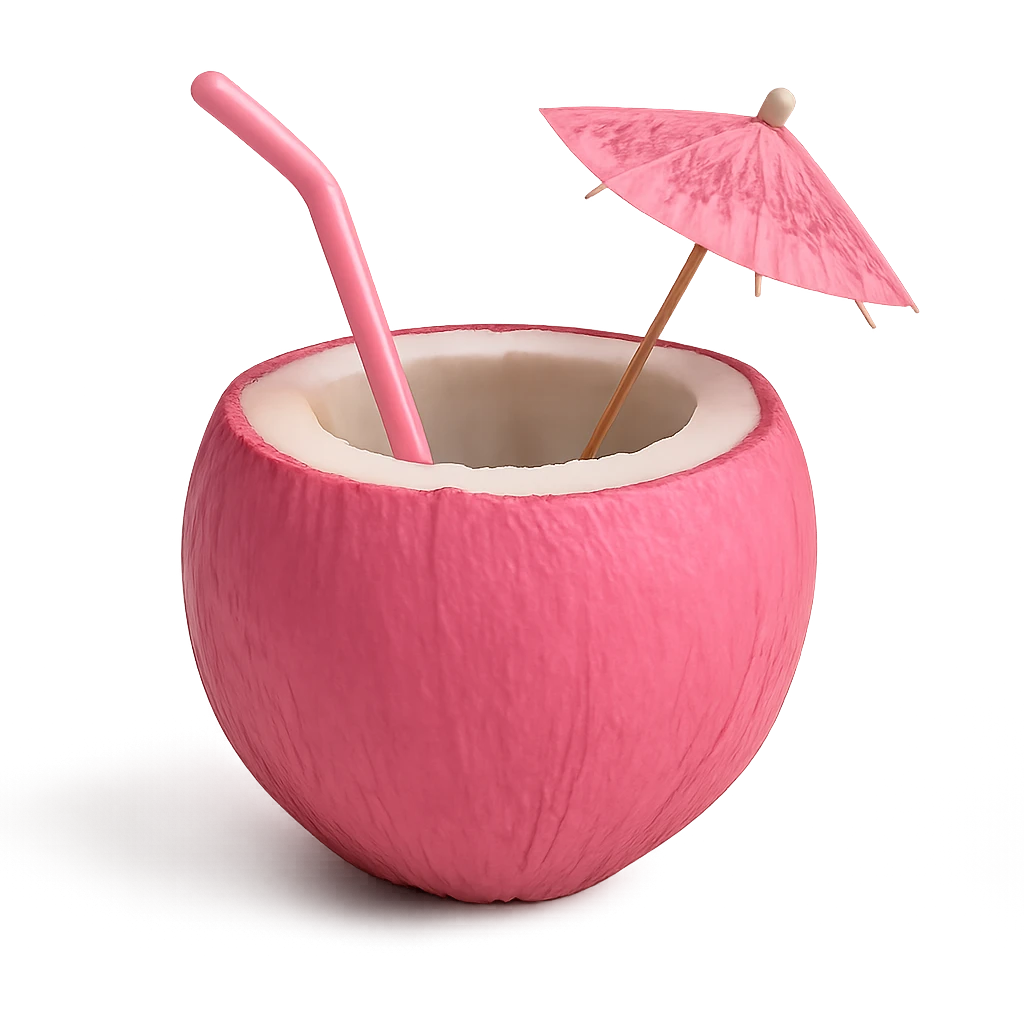pink coconut drink emoji