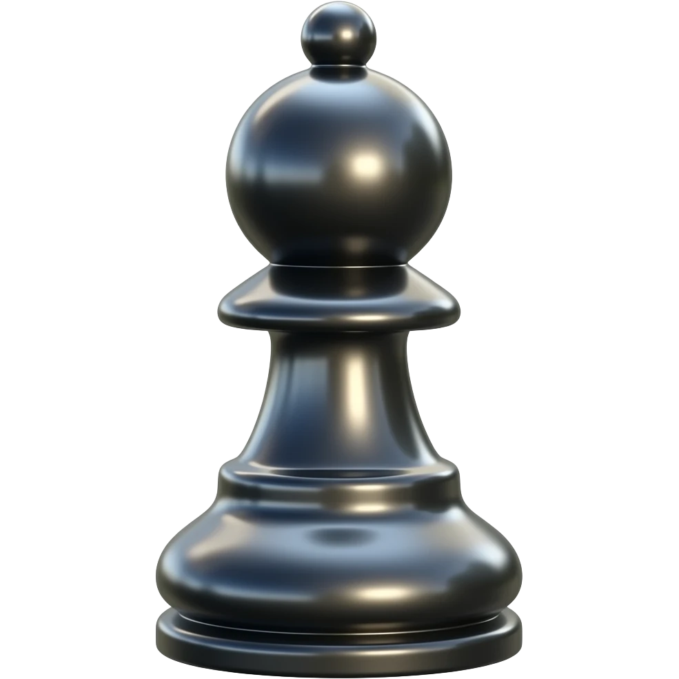 knight chess piece glossy black emoji