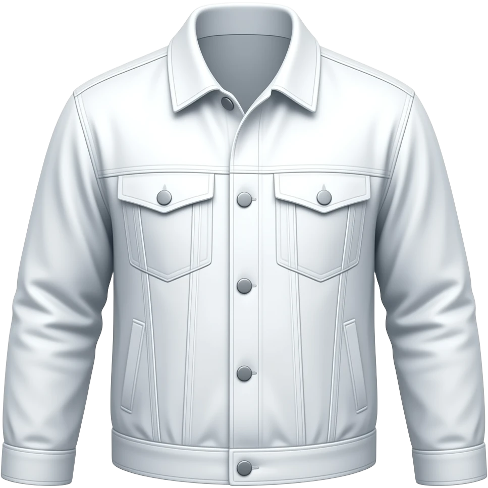 A white denim jacket with a single row of buttons emoji
