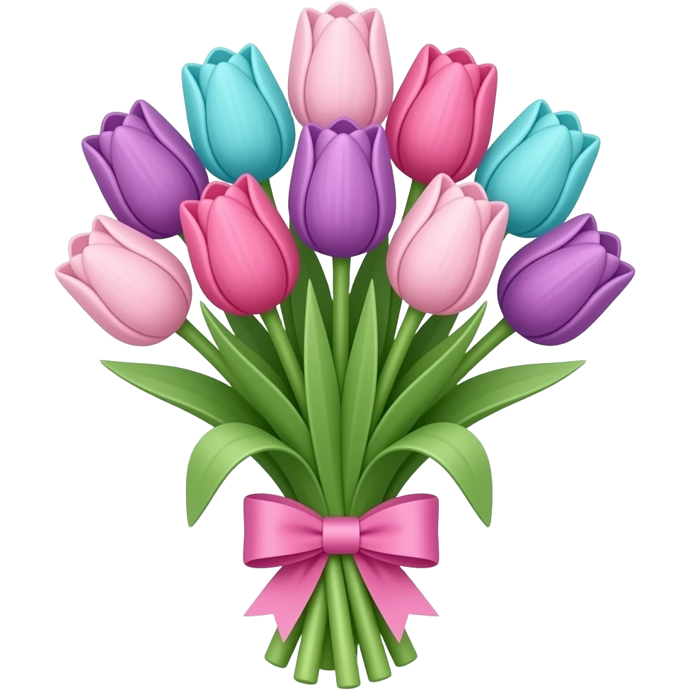 Flowers (tulips) inspired by barbie colour pallete emoji