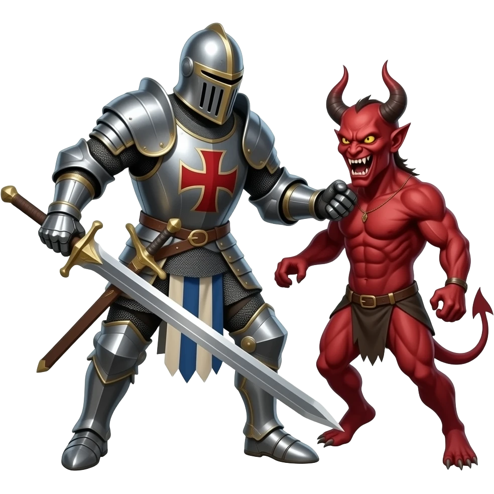 Knight slays demon emoji