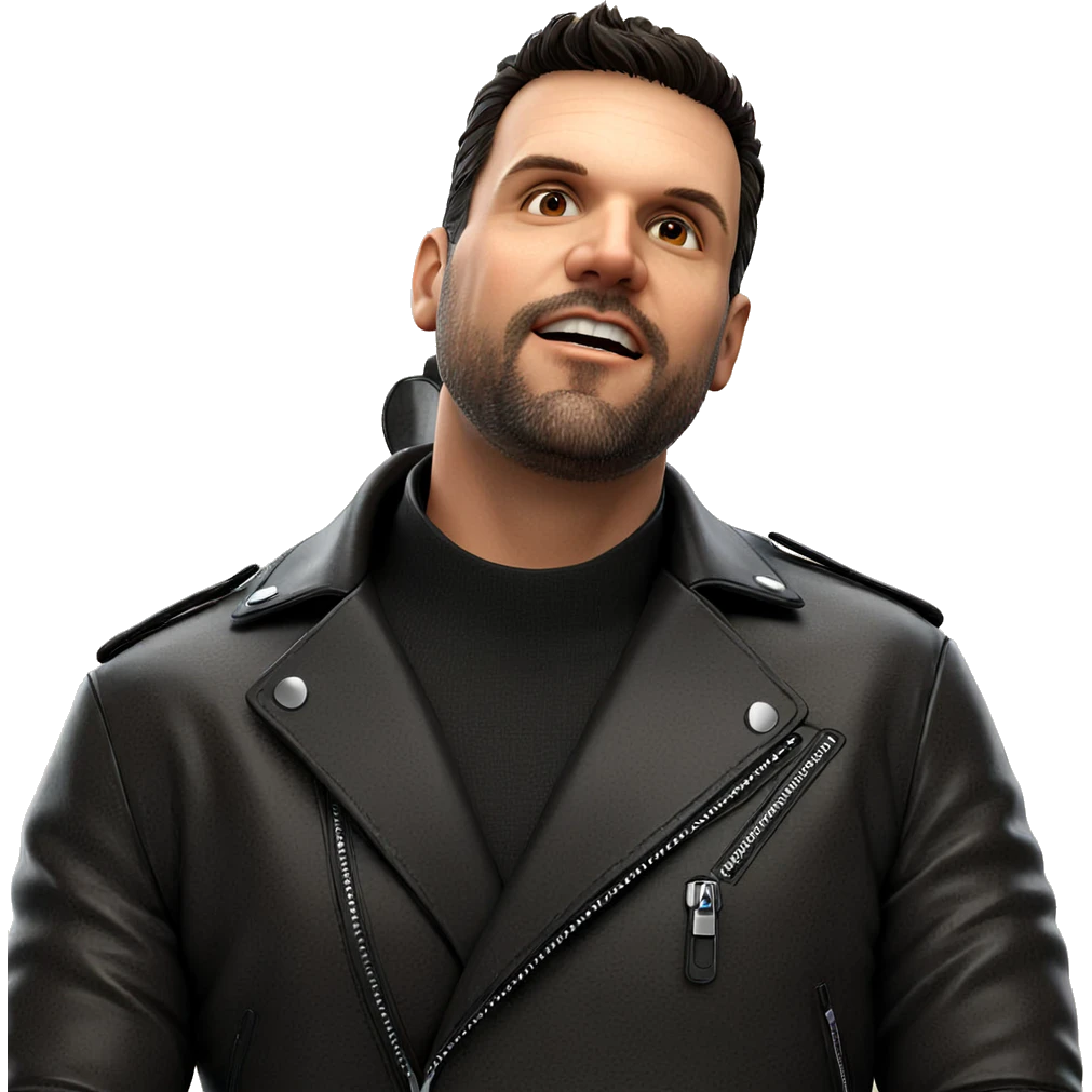 stylish man in leather jacket emoji