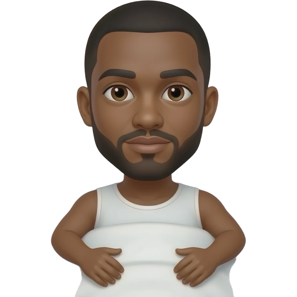 Black guy on a giant white bed emoji