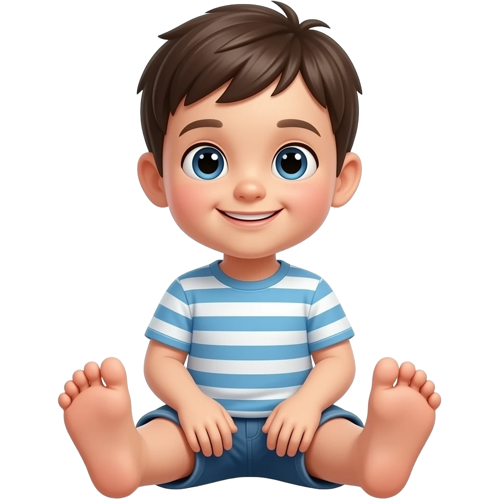 One little kid with 3 pairs of feet emoji