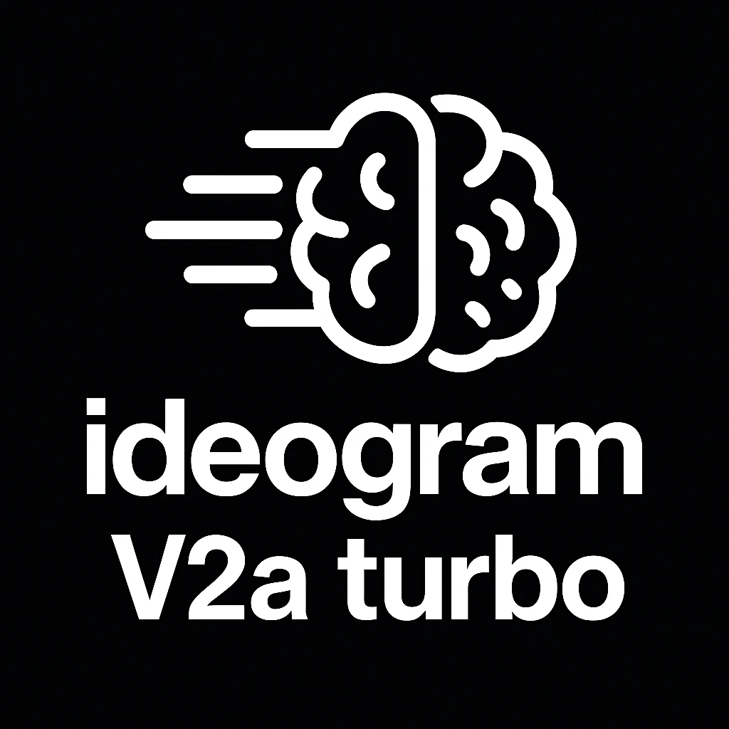 recreate this logo with text of "ideogram V2a turbo", MAKE IT FIT IN SQAURE  emoji