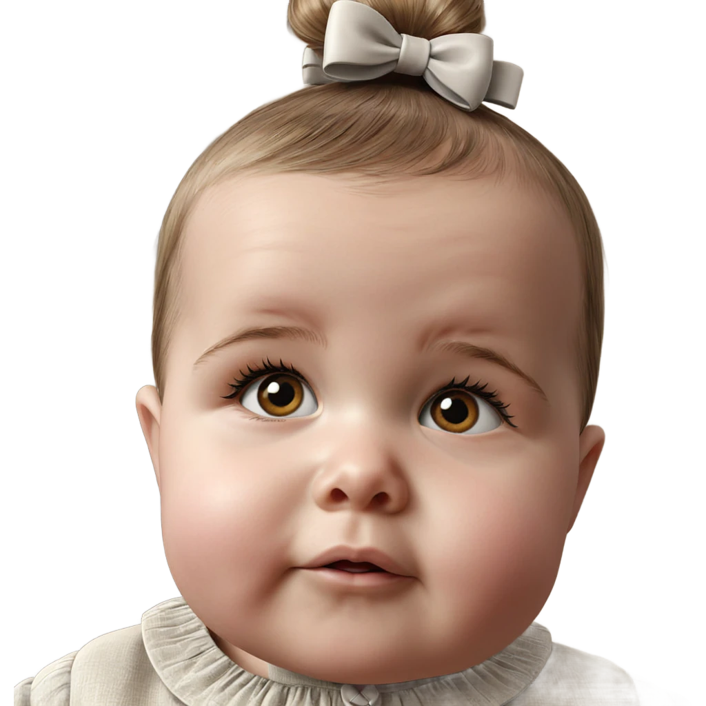 realistic portrait of girl with bow emoji