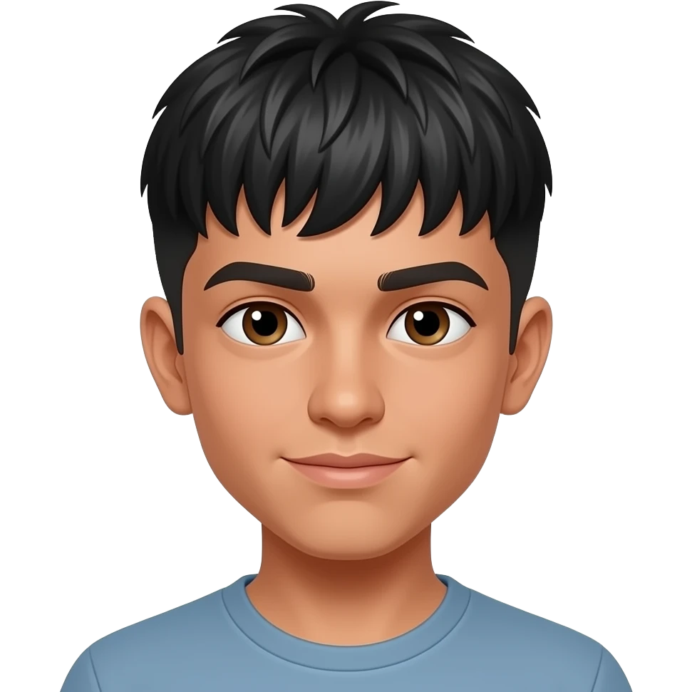hispanic, 15 yrs, edgar haircut. haircut has a line up, liike a fringe emoji