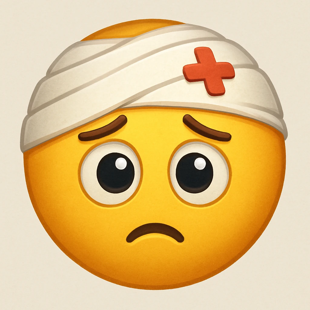 emoji with bandaged head emoji
