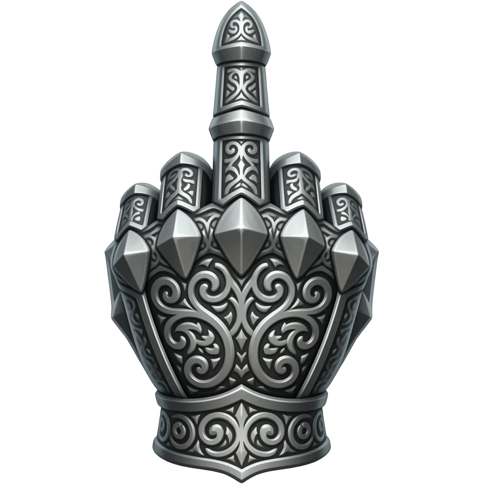 Knight gauntlet flipping the bird emoji