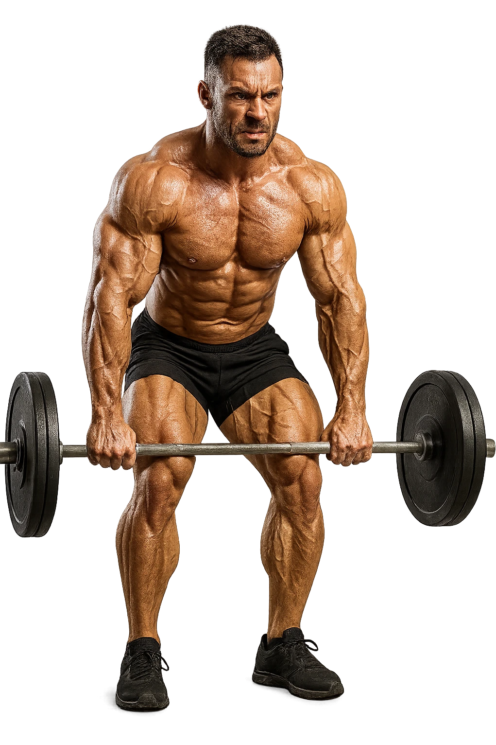 bodybuilder che fa stacco con bilanciere emoji