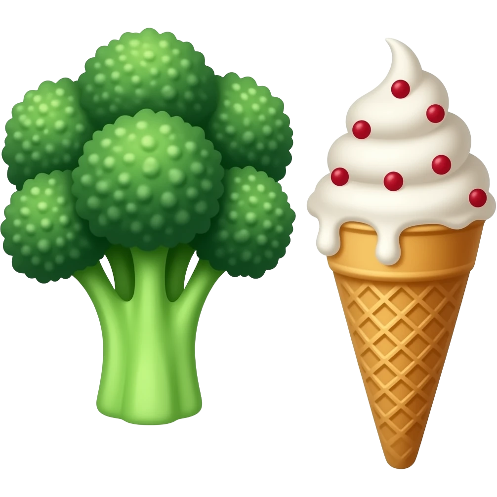Chat coloque um 🥦 + 🍦 emoji