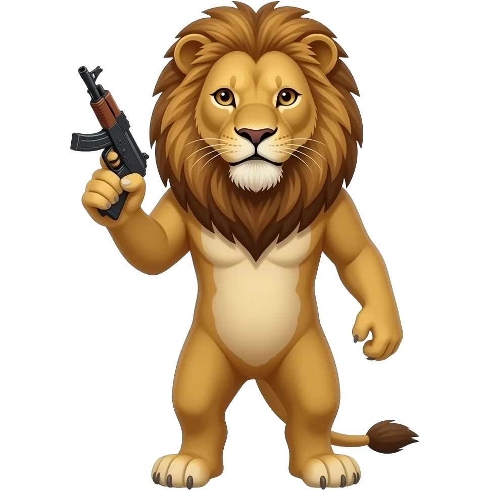 🦁 Con pistola mini uzi emoji