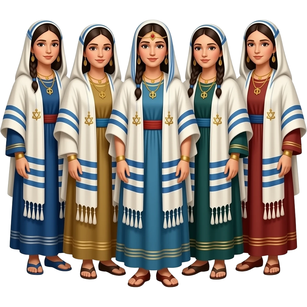 A group of Jewish women wearing clothing from biblical times emoji