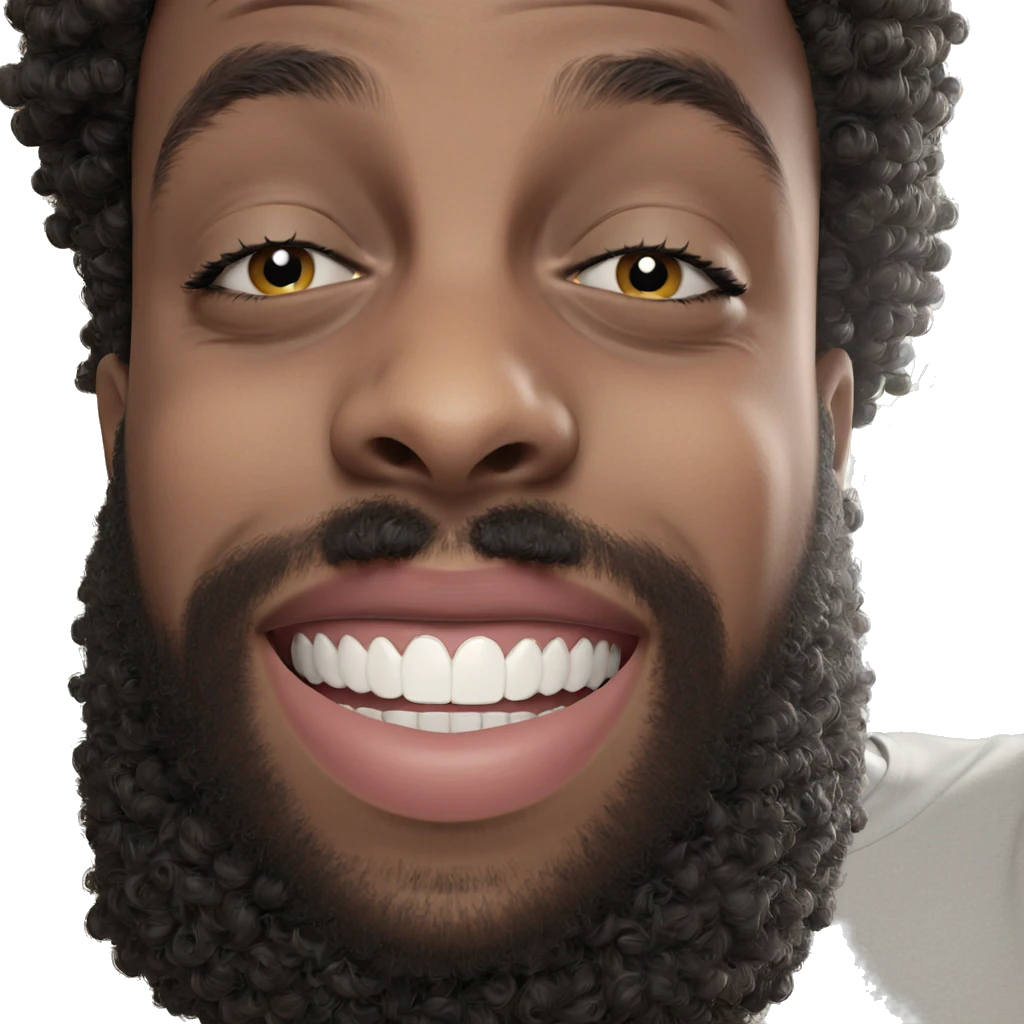 smiling boy with afro hair emoji