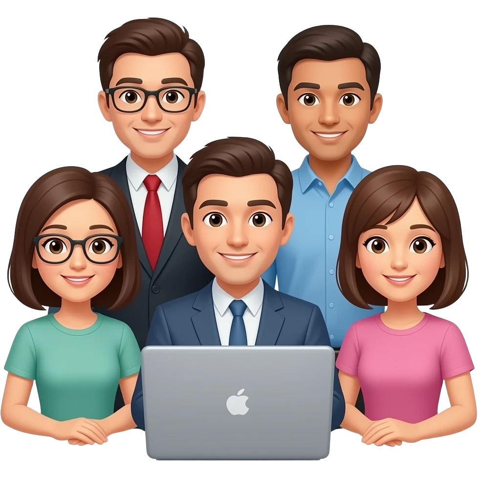 equipo de personas,en su laptop emoji