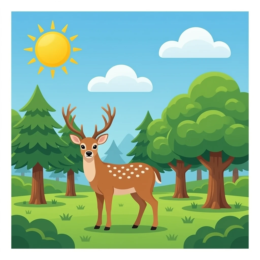copse with deer emoji