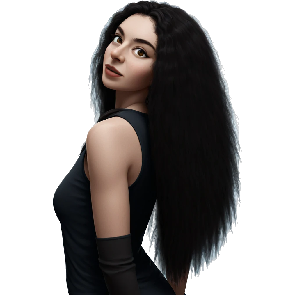 realistic girl with long hair emoji