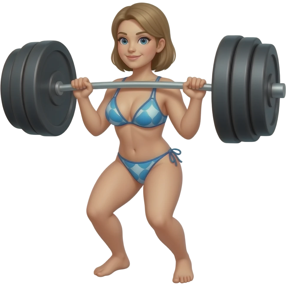 Създай жена,модел на бански,която е дама тежаща 200 ккг. emoji