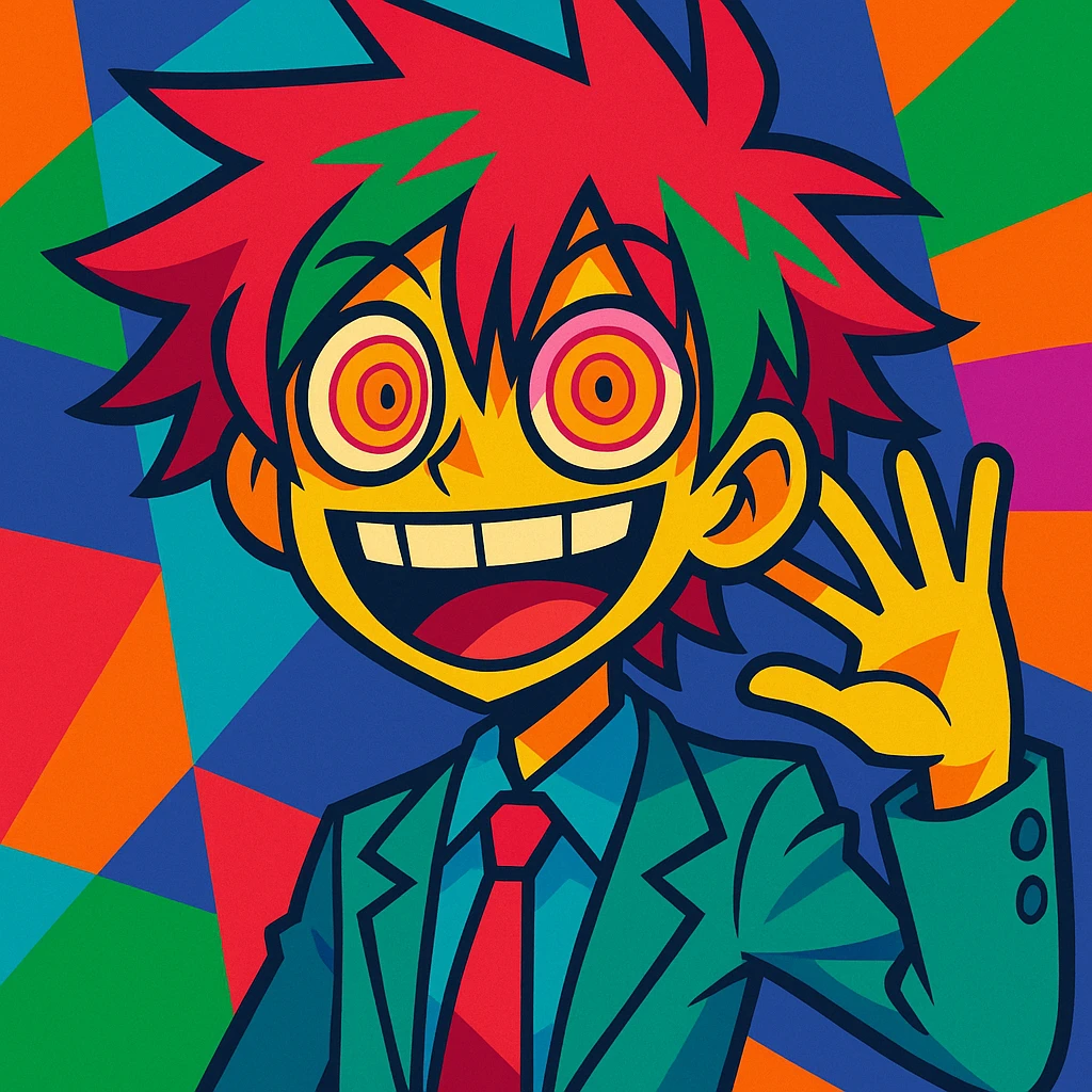 Maretu xydrick, animated style, exaggerated features, colorful and lively emoji