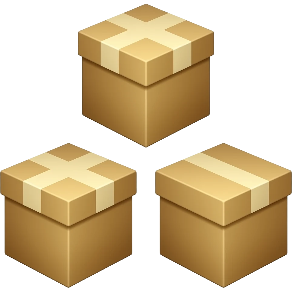 three boxes emoji