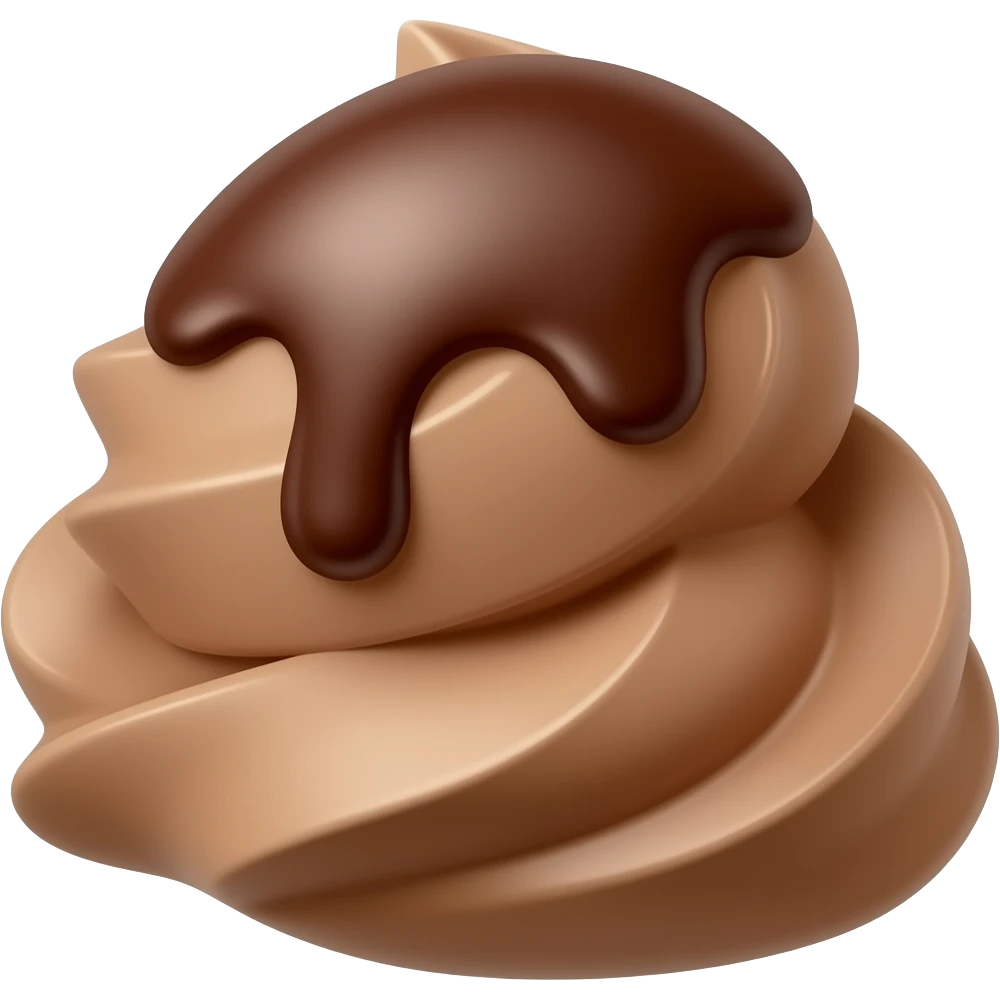 Chocolate ice cream emoji
