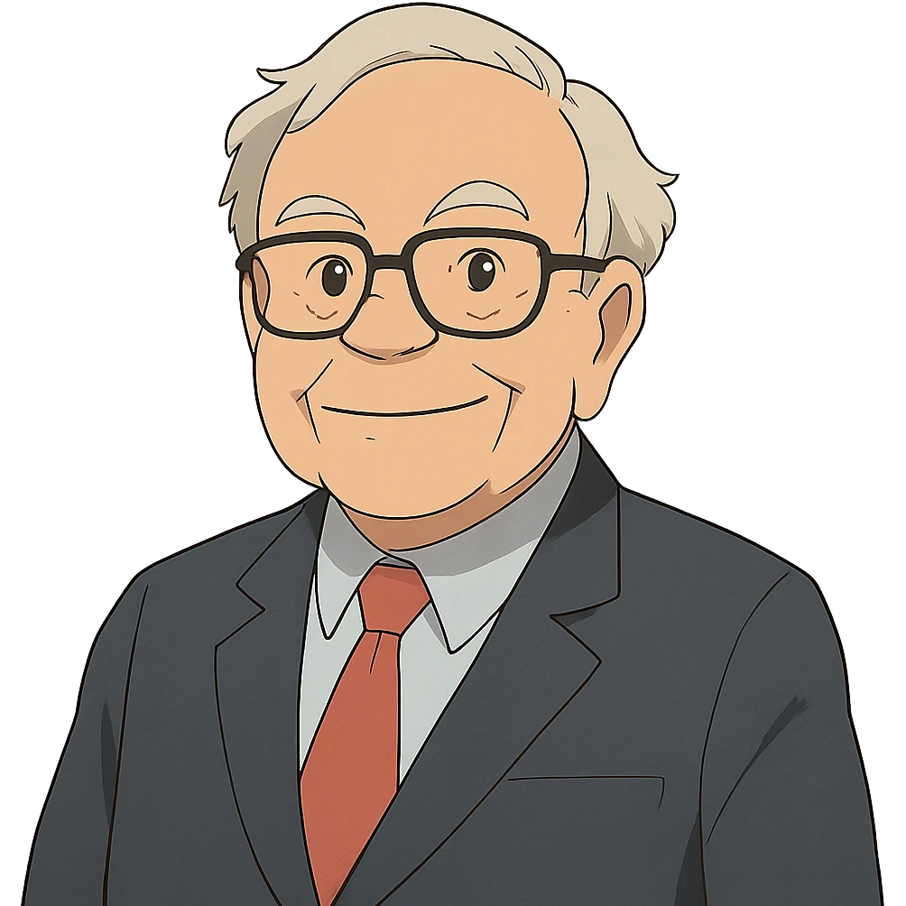 friendly expression Warren Buffett wearing glasses and a suit emoji