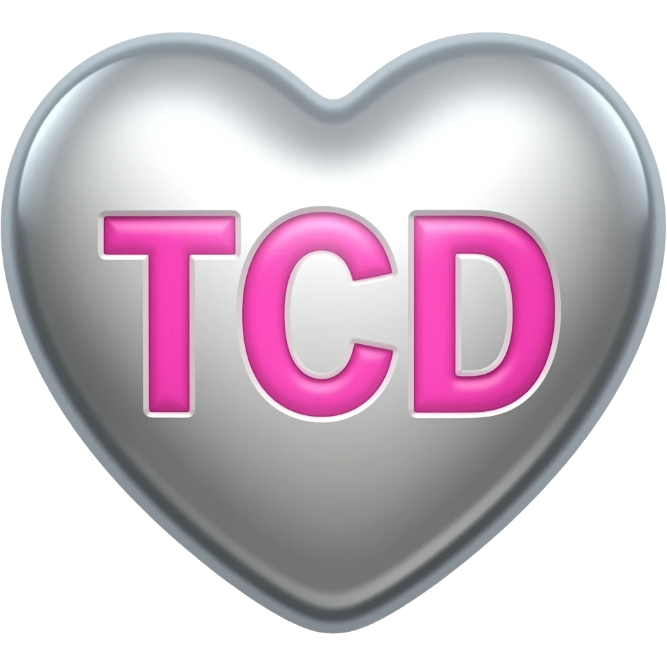 Chrome heart text TCD pink emoji