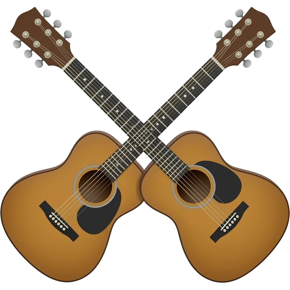 2 brown guitars  crossing eachother emoji