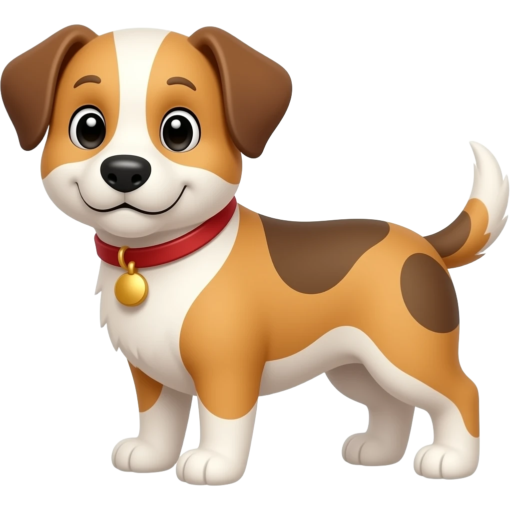 Cartoon dog and word that says dog emoji