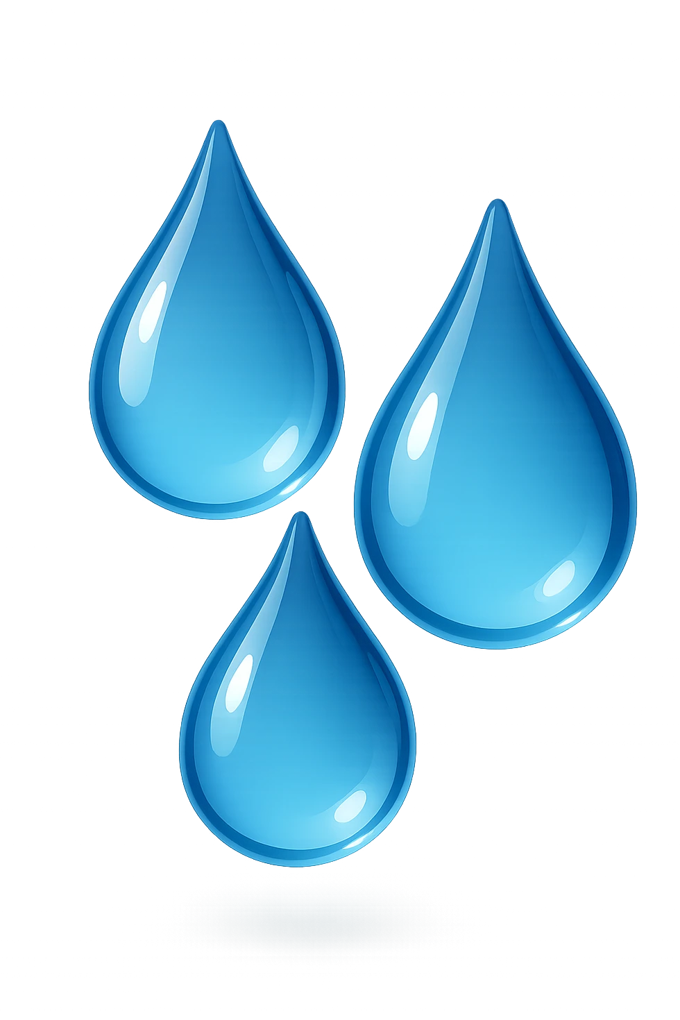 emoji 3d stile iphone che rappresenta 3 GOCCE DI ACQUA 3d emoji